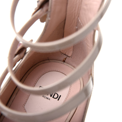 Fendi Patent Flowerland Strappy Flats 39.5 Nude 8 of 12