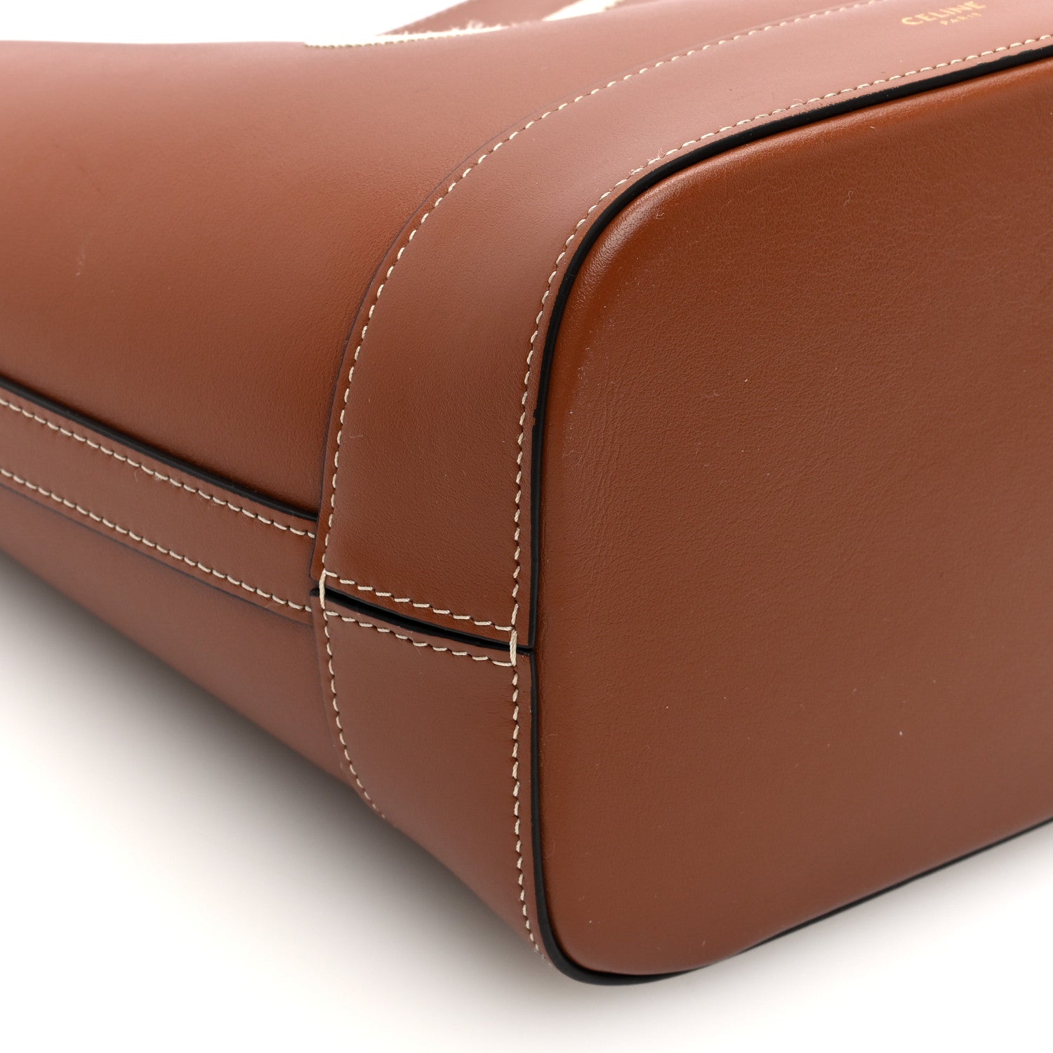 Celine Smooth Calfskin Small Cuir Triomphe Bucket Bag Tan 8 of 9
