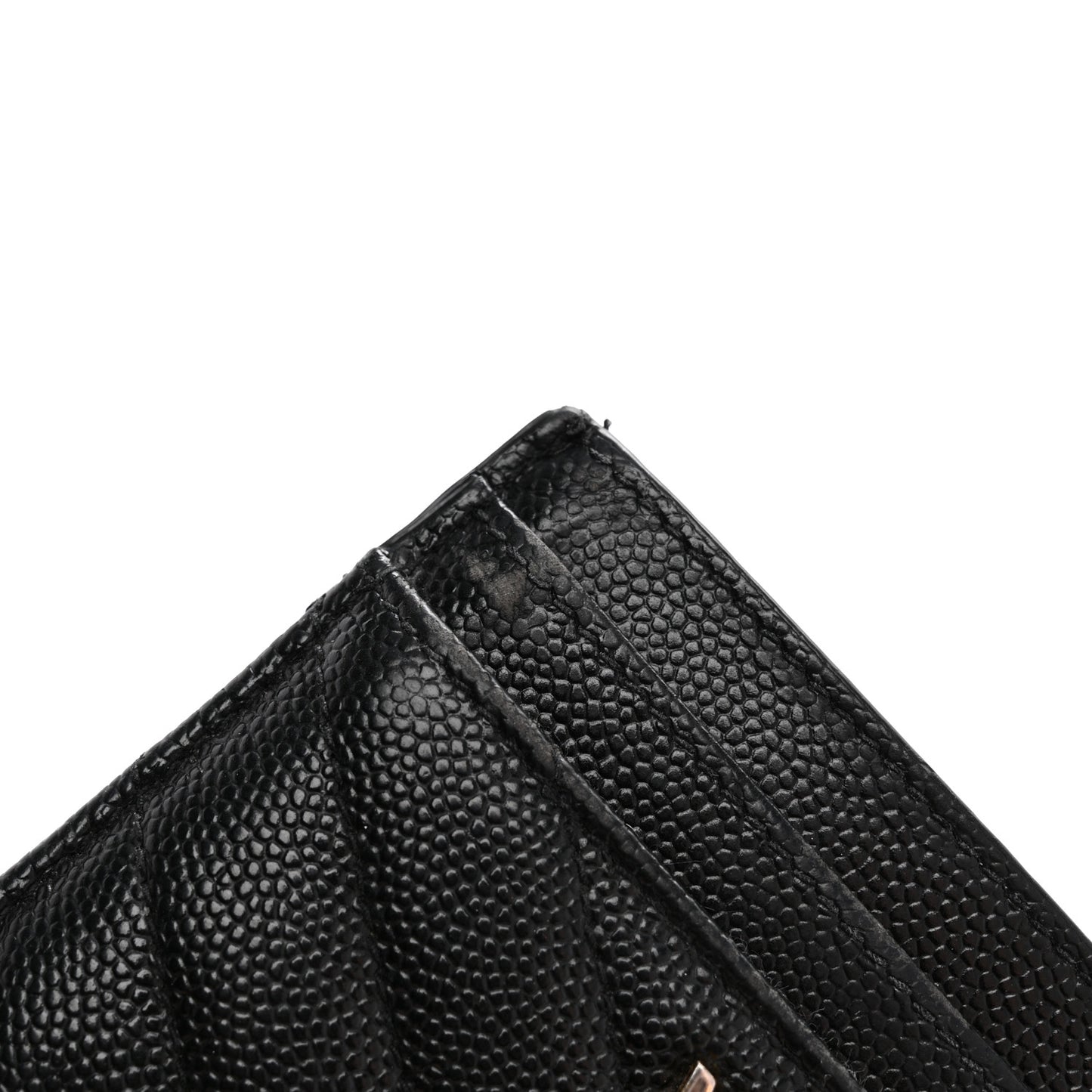 Grain De Poudre Matelasse Chevron Monogram Credit Card Case Black