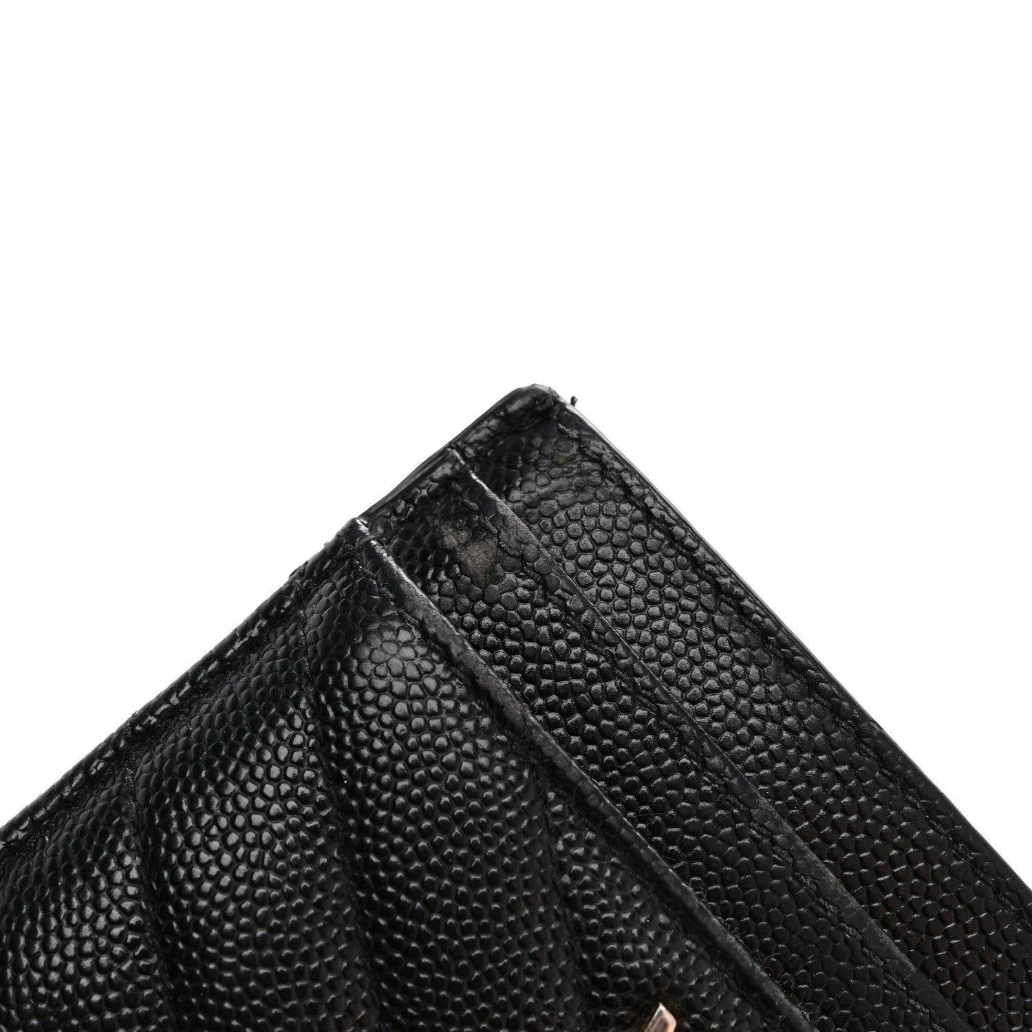 Saint Laurent Grain De Poudre Matelasse Chevron Monogram Credit Card Case Black 10 of 10