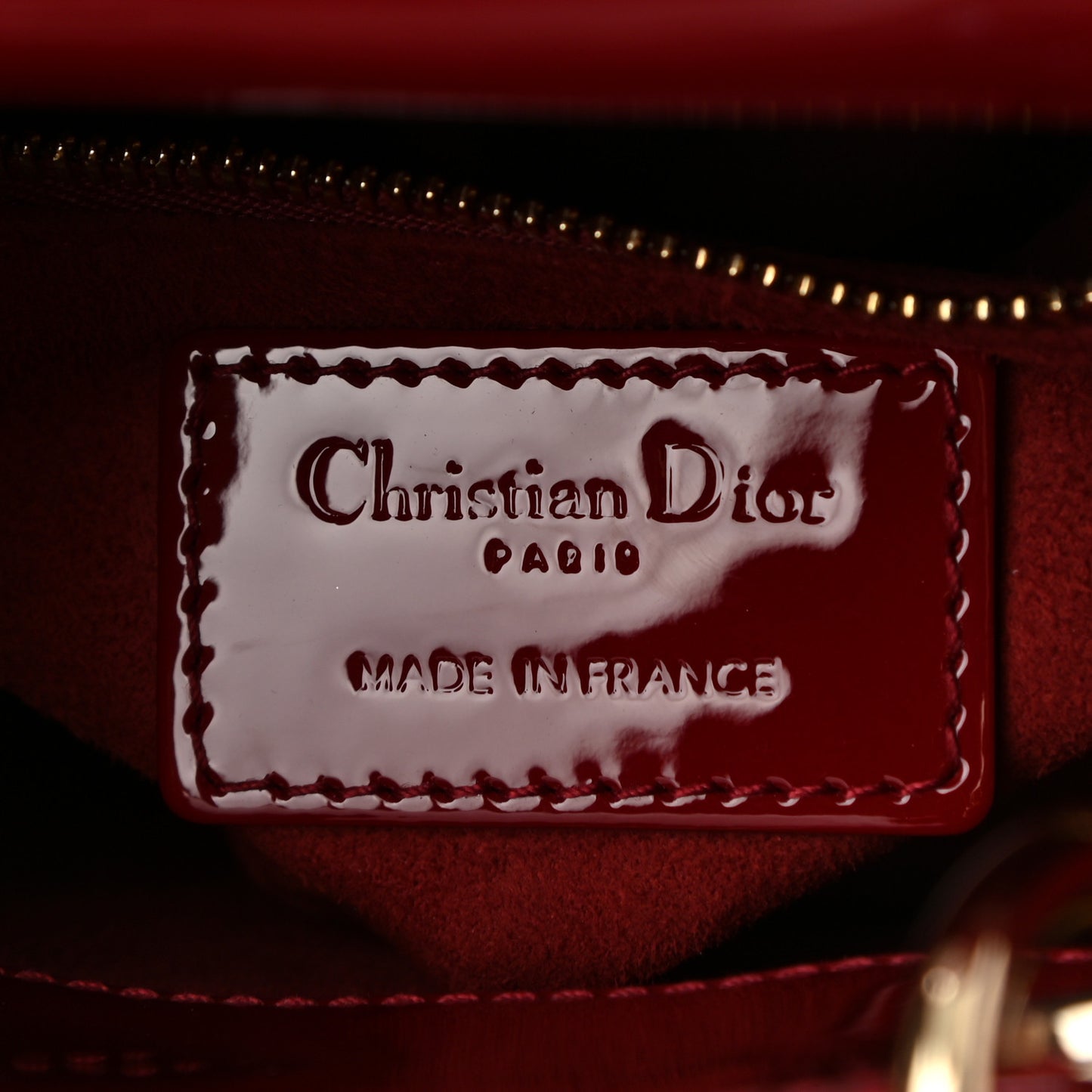Patent Cannage Mini Lady Dior Red