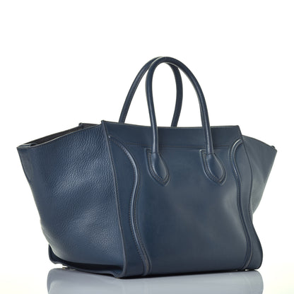 Celine Supple Calfskin Medium Phantom Luggage Blue 3 of 8