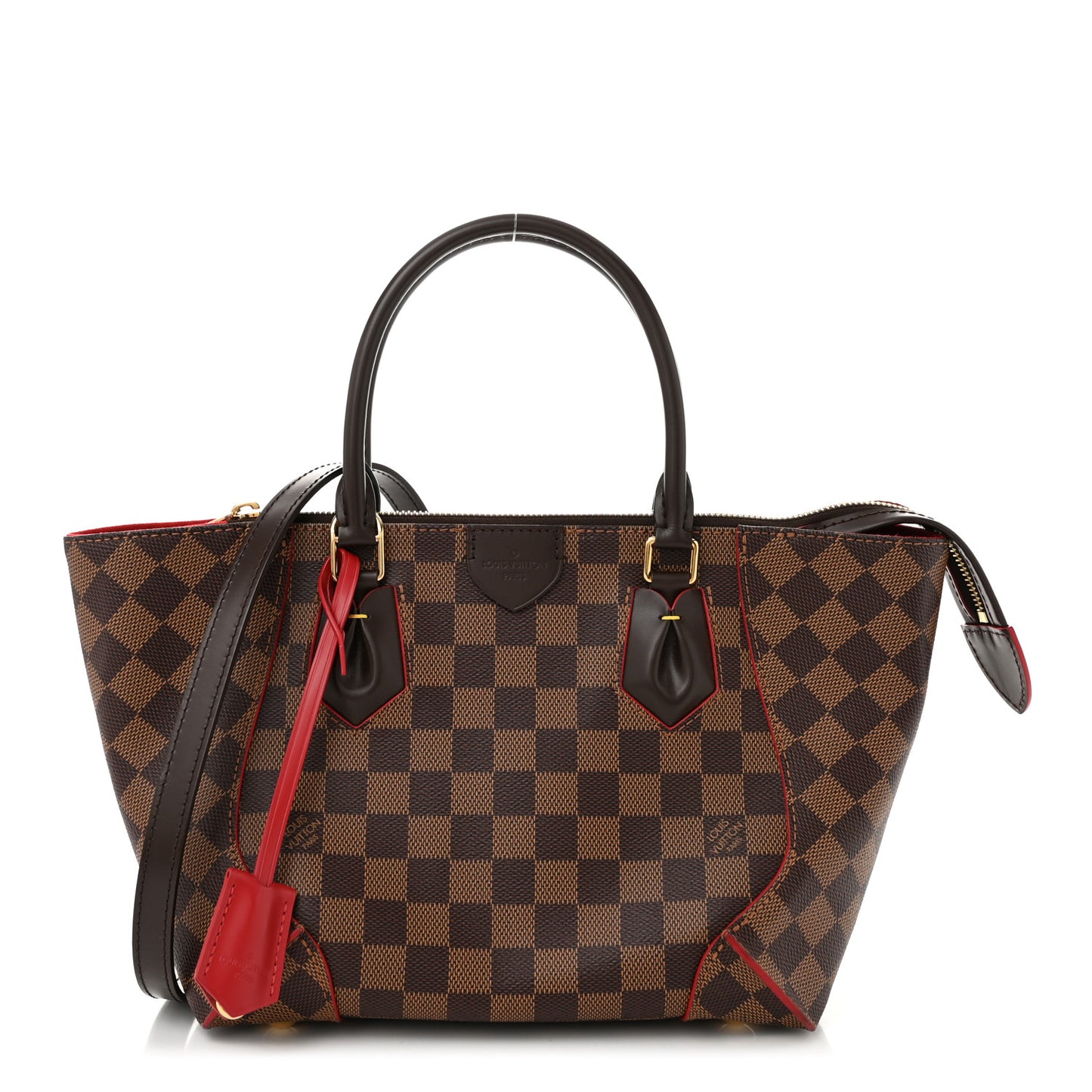 Damier Ebene Caissa Tote PM Cherry