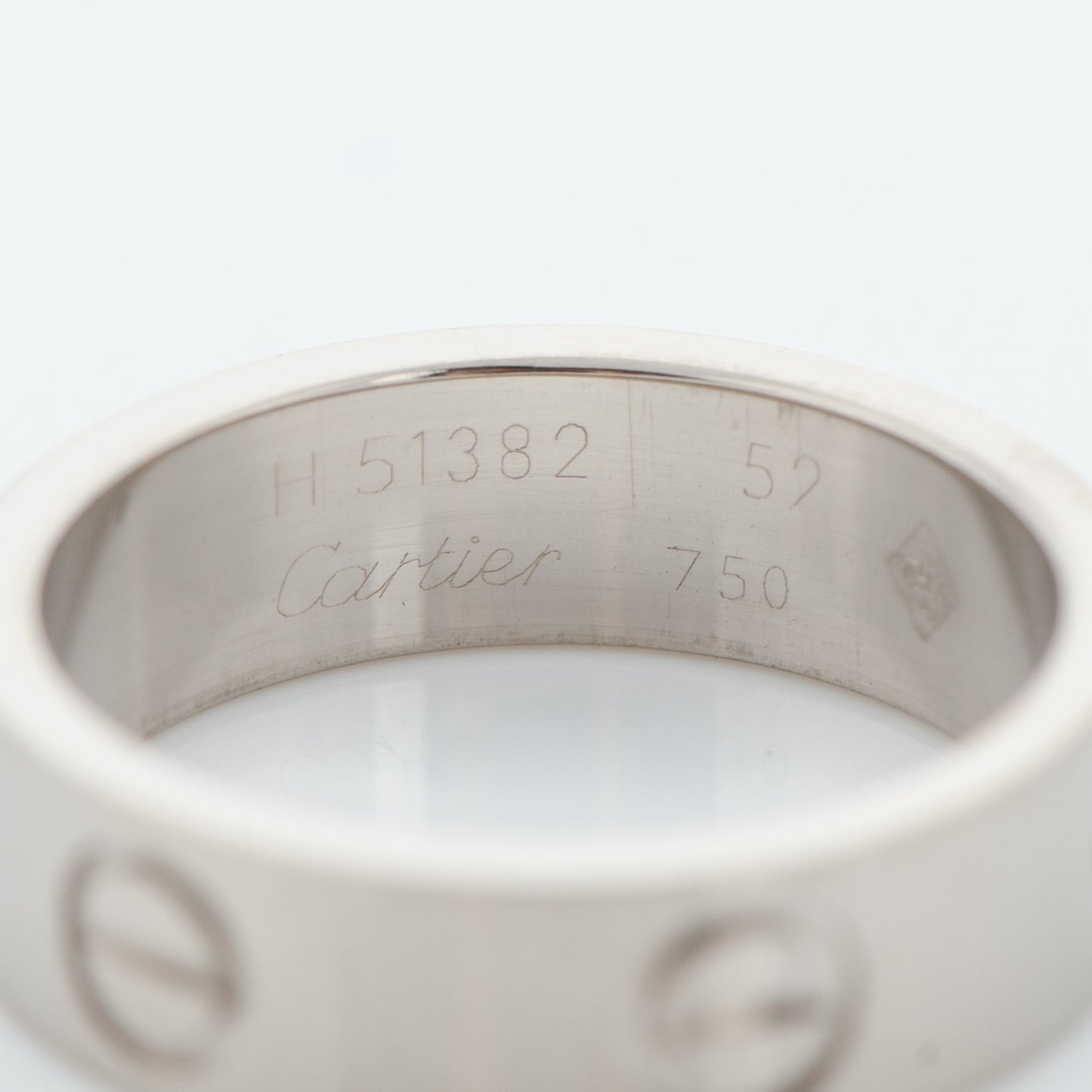 18K White Gold 5.5mm LOVE Ring 52 6