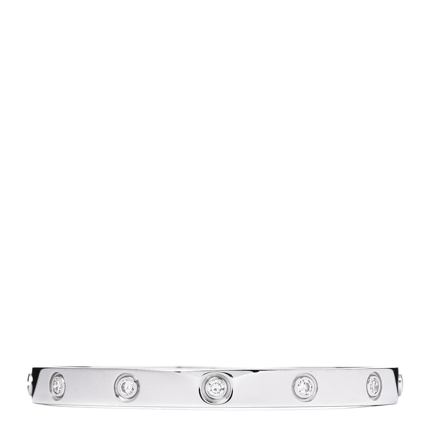 18K White Gold 10 Diamond LOVE Bracelet 17