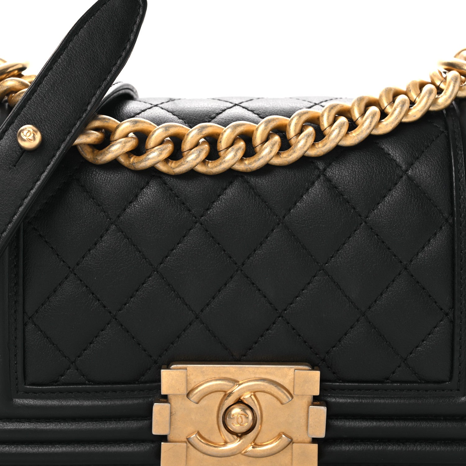 Chanel Lambskin Quilted Small Boy Flap Black 8 of 12