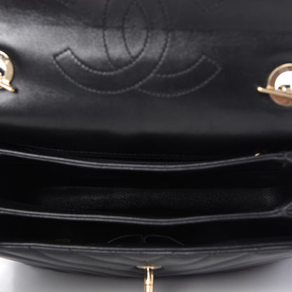 Chanel Lambskin Chevron Quilted Small Trendy CC Dual Handle Flap Bag Black 5 of 12