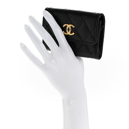 Chanel Caviar Quilted CC Flap Card Holder Black 2 of 9