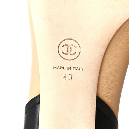 Chanel Lambskin Calfskin Cap Toe Pumps 40 Black Beige 9 of 11