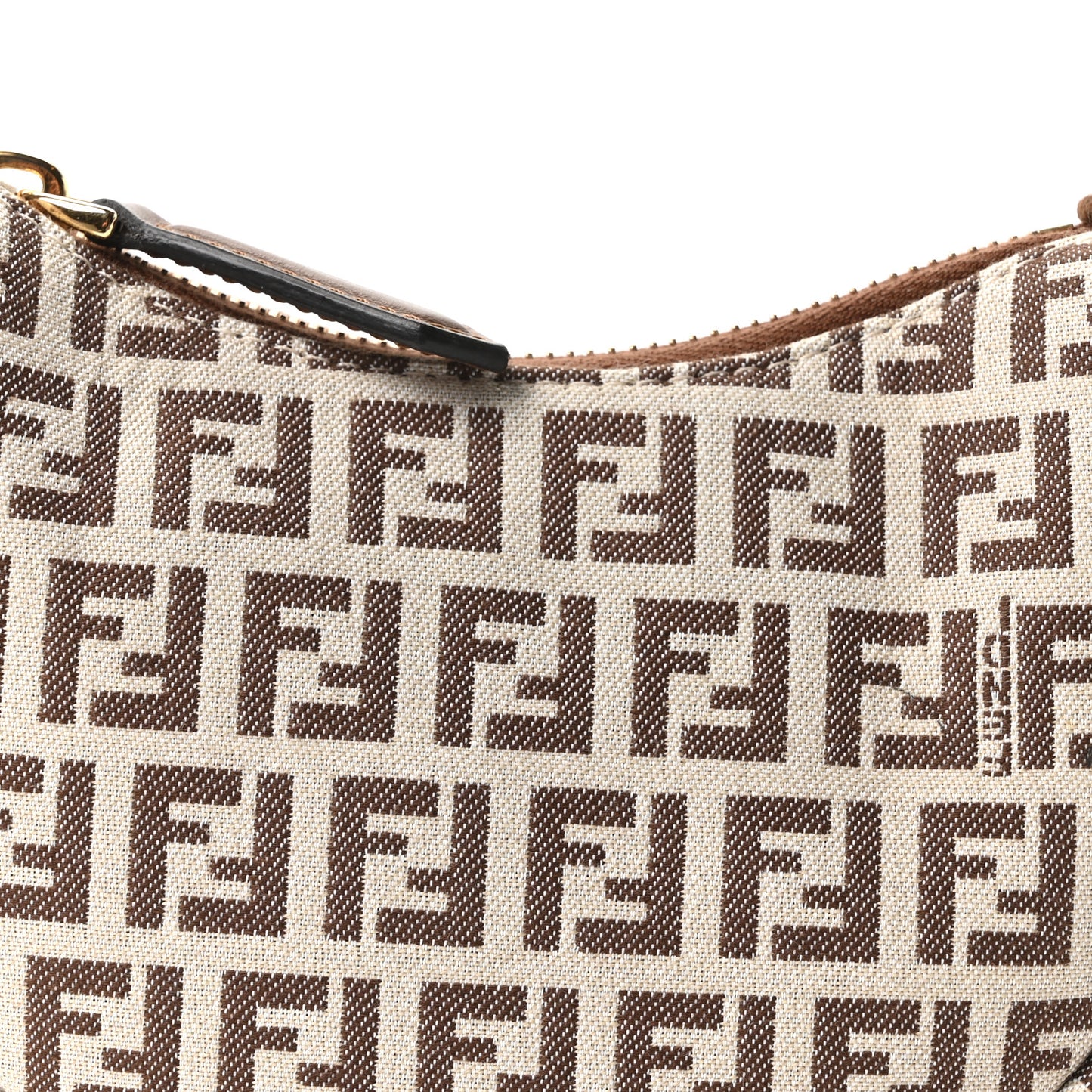 Fabric Jacquard FF 1974 Nano Fendigraphy Hobo Charm Beige