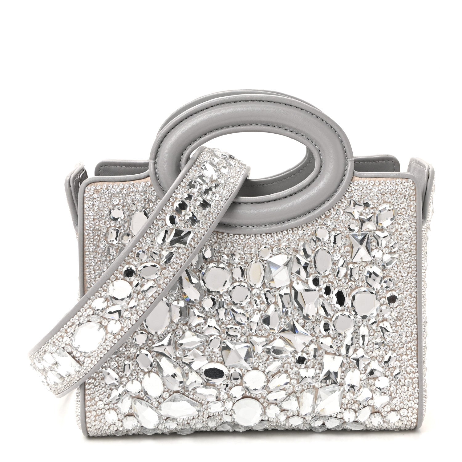 Valentino Garavani Crystal Mini Le Troisieme Shopping Bag Grey 1 of 10