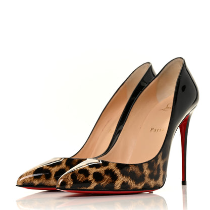 Christian Louboutin Patent Degrade Leopard Pigalle Follies 100 Pumps 40.5 Leopard Black 3 of 9