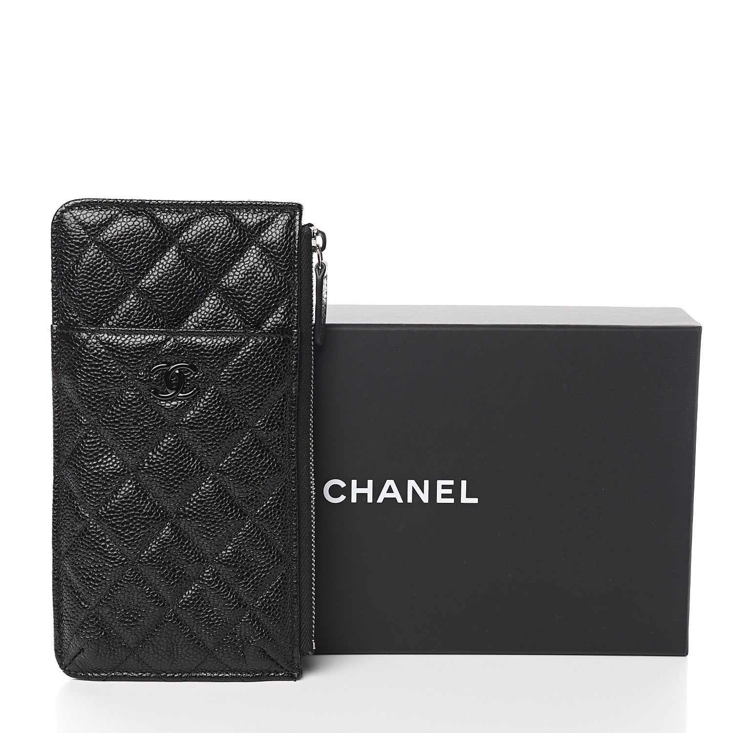 Chanel Caviar Quilted Classic Flat Wallet Pouch So Black 8 of 8