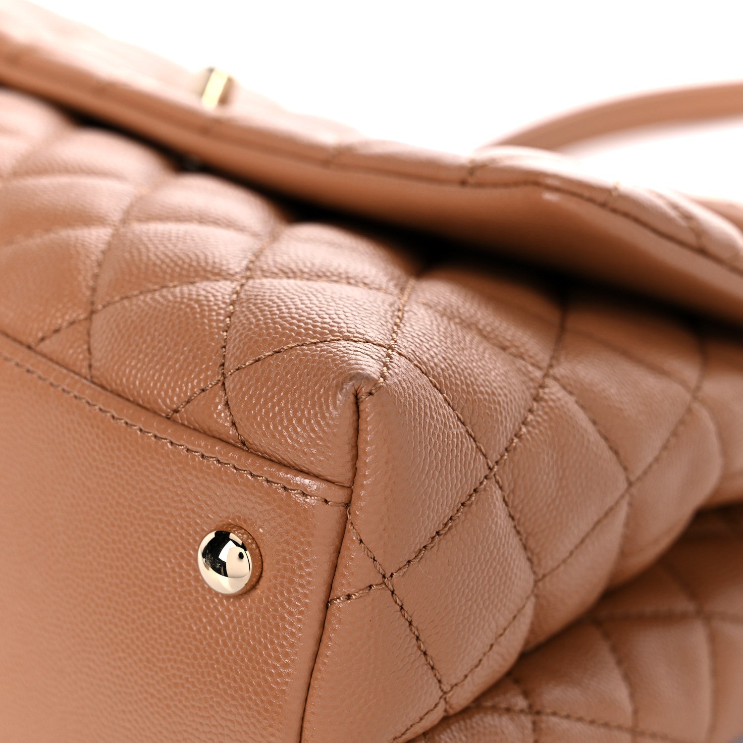 Chanel Caviar Quilted Small Coco Handle Flap Brown 9 of 11