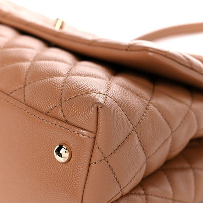 Chanel Caviar Quilted Small Coco Handle Flap Brown 9 of 11