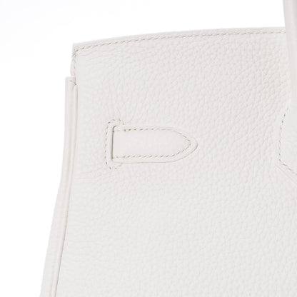Hermes Taurillon Clemence Birkin 35 White 27 of 34