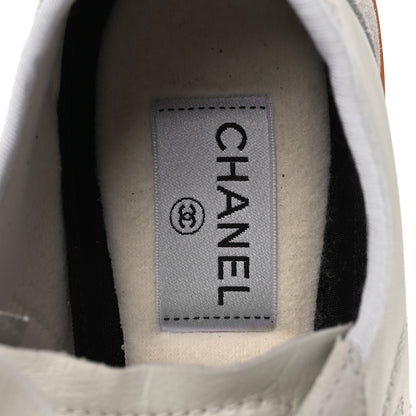 Chanel Calfskin Suede Womens CC Sneakers 39 White 9 of 11