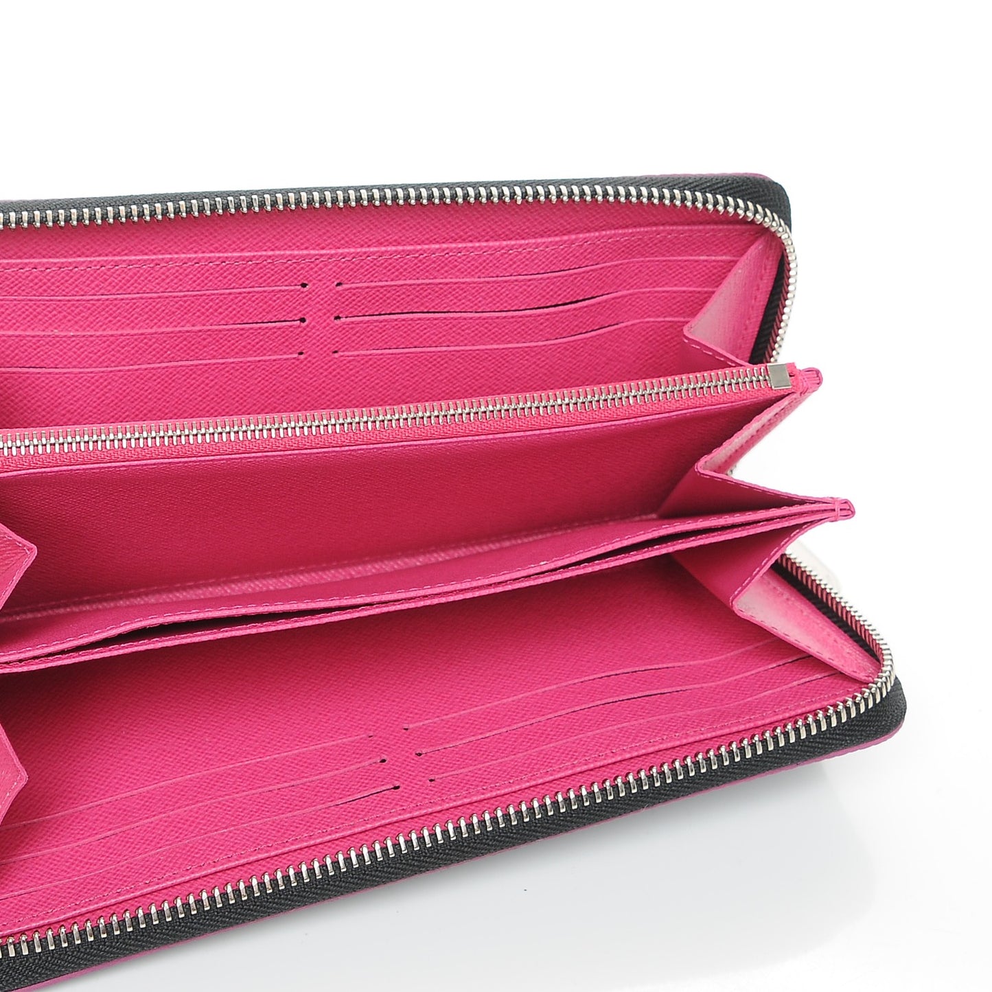 Epi Zippy Wallet Black Hot Pink
