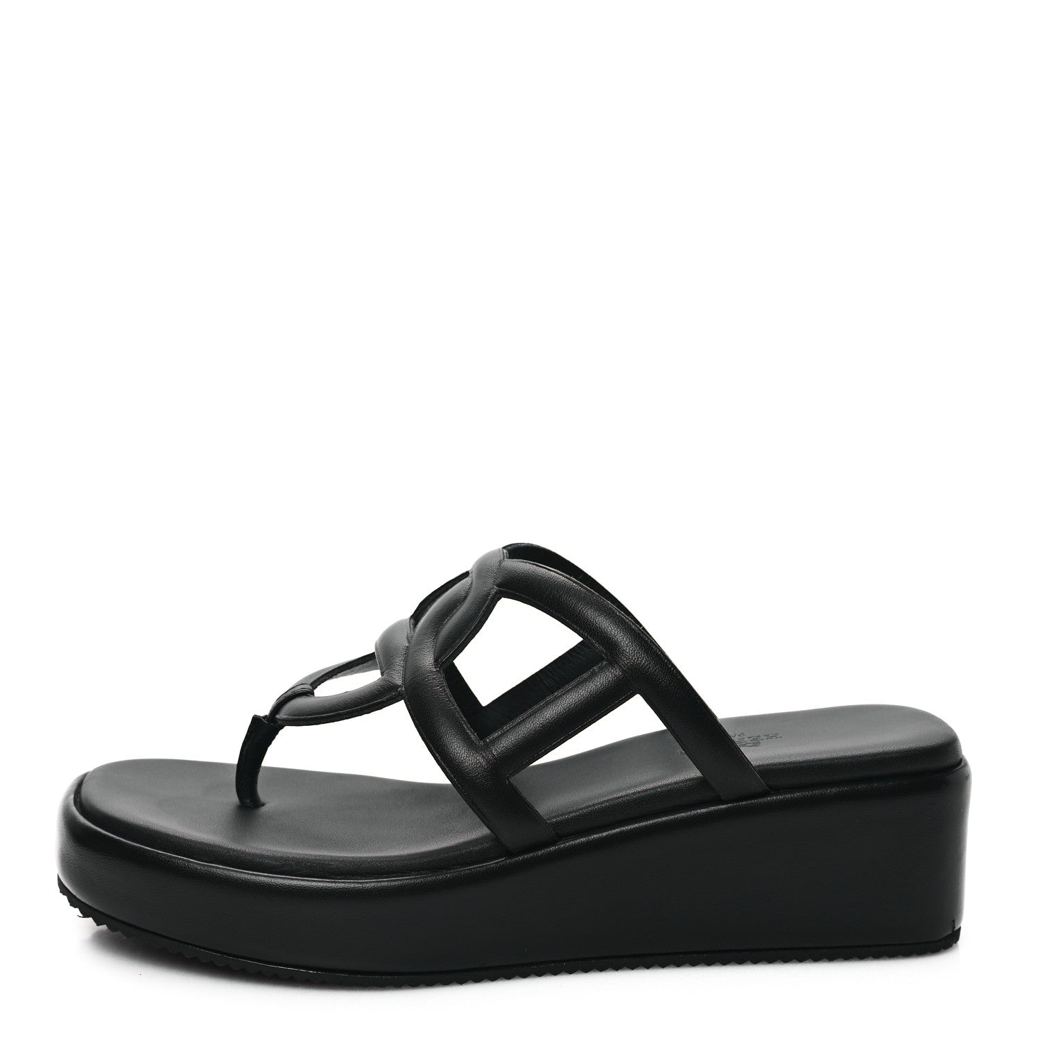 Hermes Nappa Gipsy Sandals 38 Black 1 of 9
