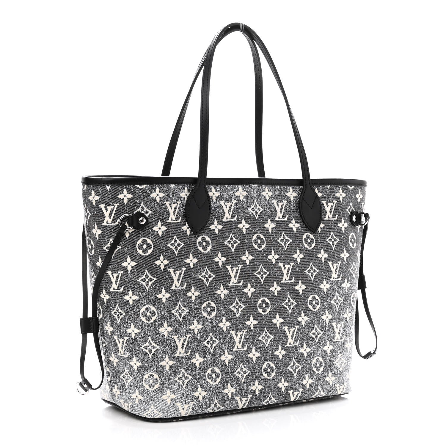 Louis Vuitton Denim Monogram Jacquard Neverfull MM Grey 4 of 10