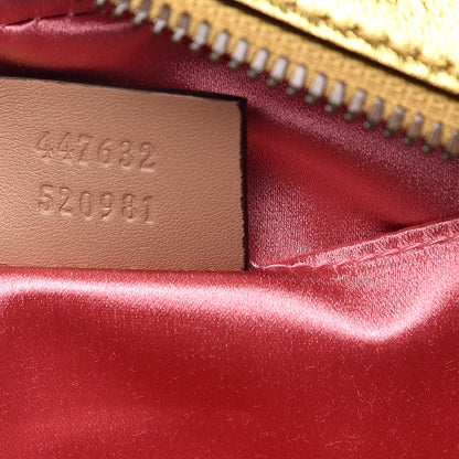 Gucci Metallic Calfskin Matelasse Studded Small Pearly GG Marmont Chain Shoulder Bag Gold 7 of 11