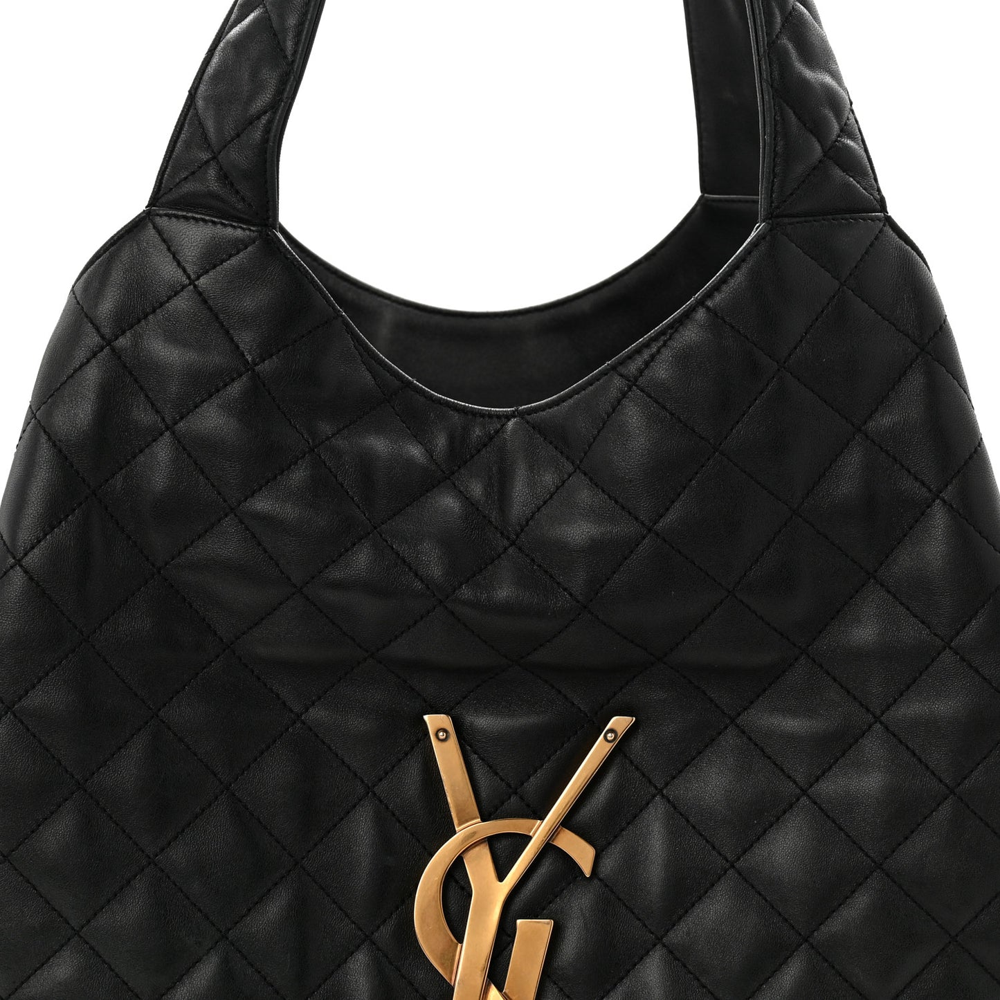 Lambskin Quilted Maxi Icare Shopping Tote Black