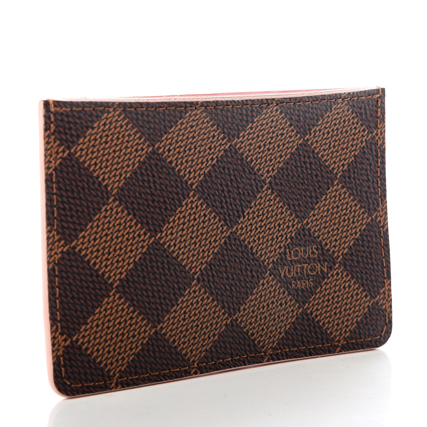 Louis Vuitton Damier Ebene Caissa Card Holder Rose Ballerine 3 of 7