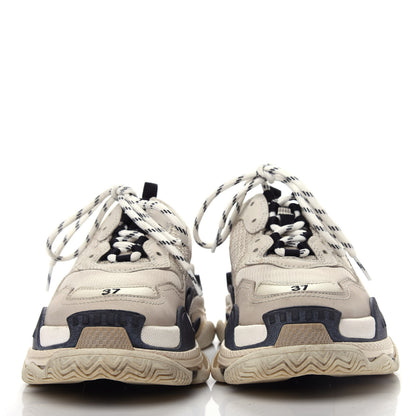 Balenciaga Fabric Mesh Womens Triple S Sneakers 37 Beige Black 2 of 10