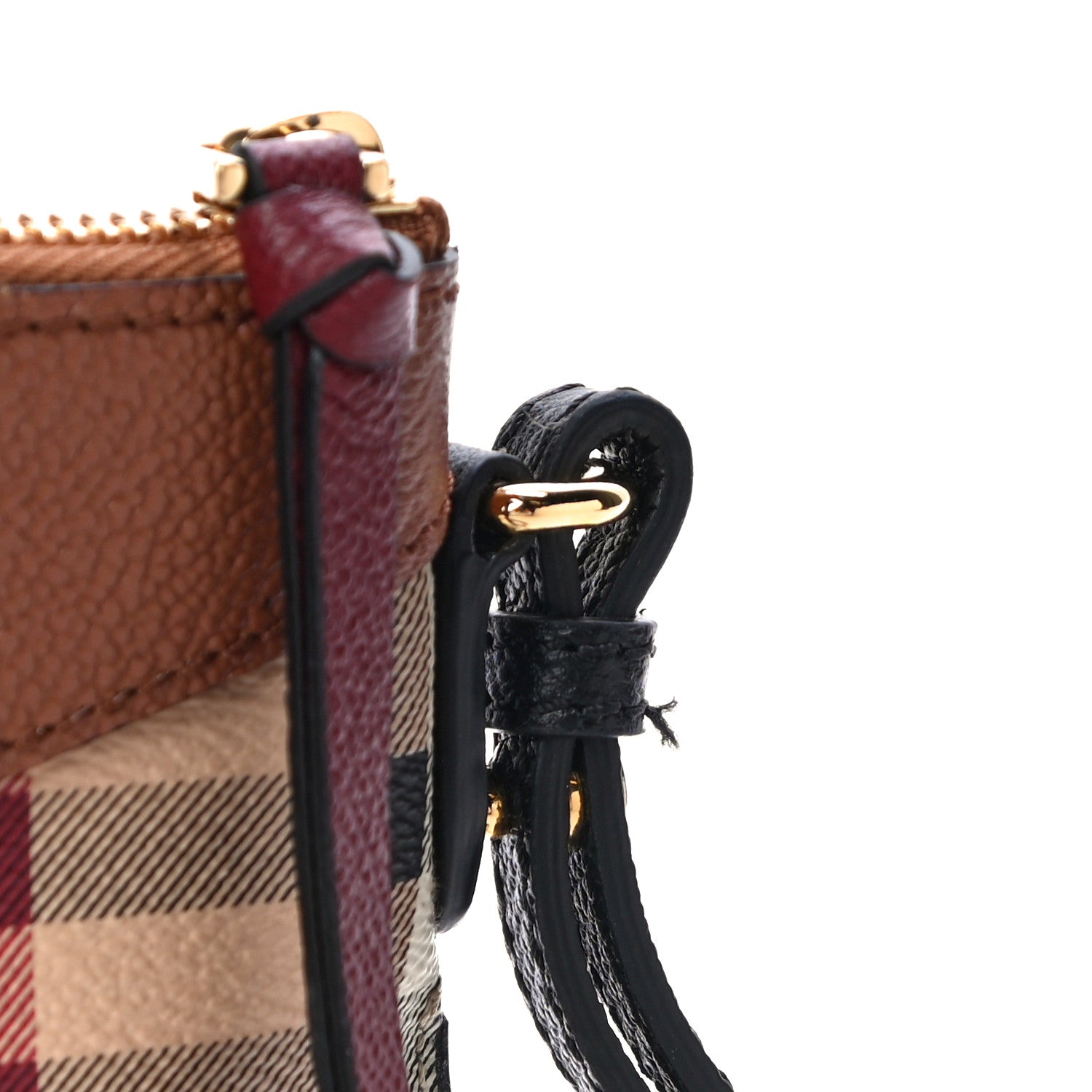 Burberry Haymarket Check Peyton Crossbody Clutch Bag Toffee 11 of 15