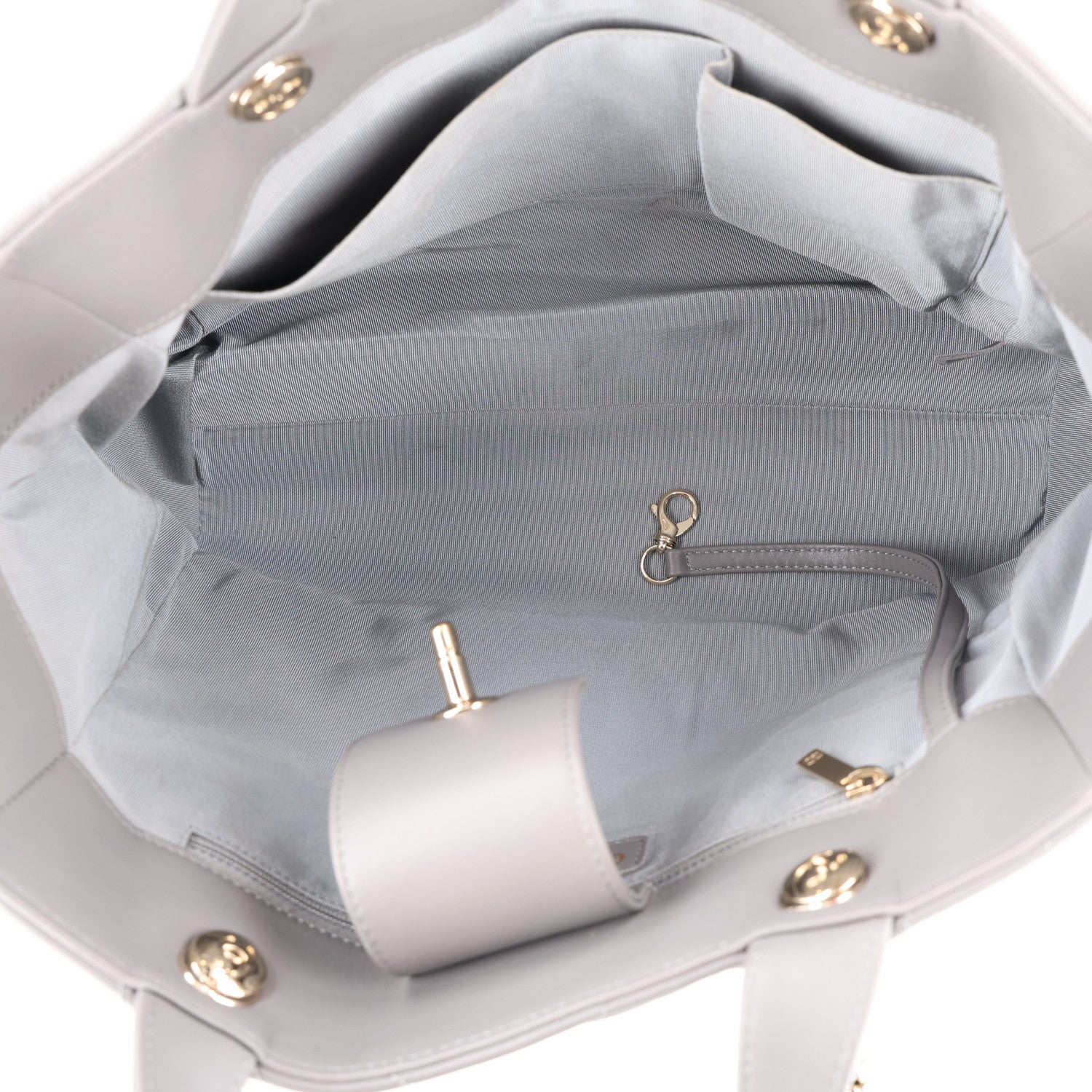 Chanel Aged Calfskin Chevron Quilted Large Classic Shopping Tote Grey 5 of 10