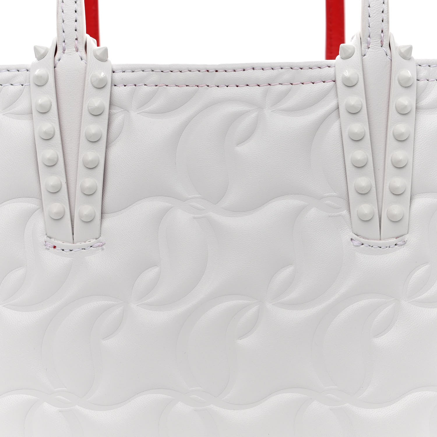 Christian Louboutin Nappa Embossed Small East West Cabata Tote White 9 of 11