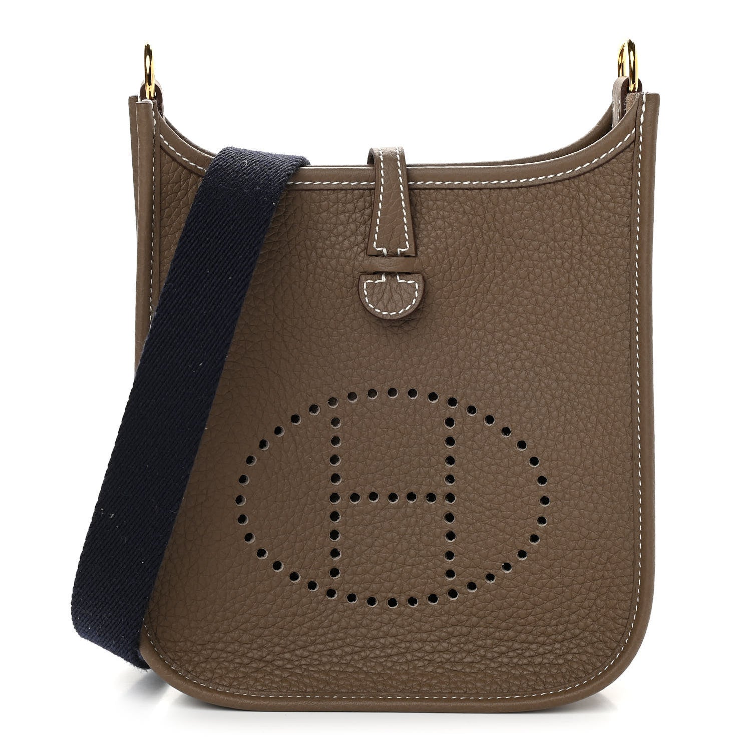 Hermes Taurillon Clemence Amazone Evelyne TPM Etoupe Bleu Indigo 1 of 11