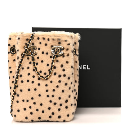 Chanel Pony Hair Cheetah Printed CC Chain Bucket Bag Light Beige Black 21 of 21