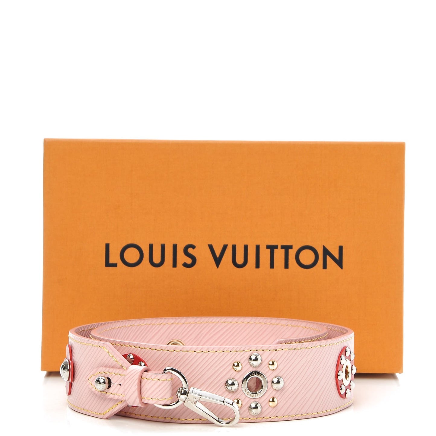 Epi Mechanical Flowers Bandouliere Shoulder Strap Rose Ballerine