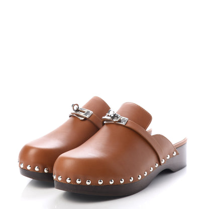 Hermes Heritage Calfskin Carlotta Mules 38 Naturel 3 of 10