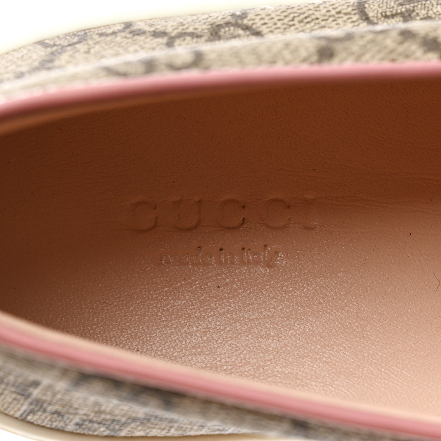 GG Supreme Monogram Womens Slip On Sneakers 35.5 Beige Ebony New Rosette Carmine Rose Sun Orange