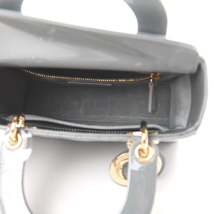 Christian Dior Patent Cannage Small Lady Dior Grey 5 of 10