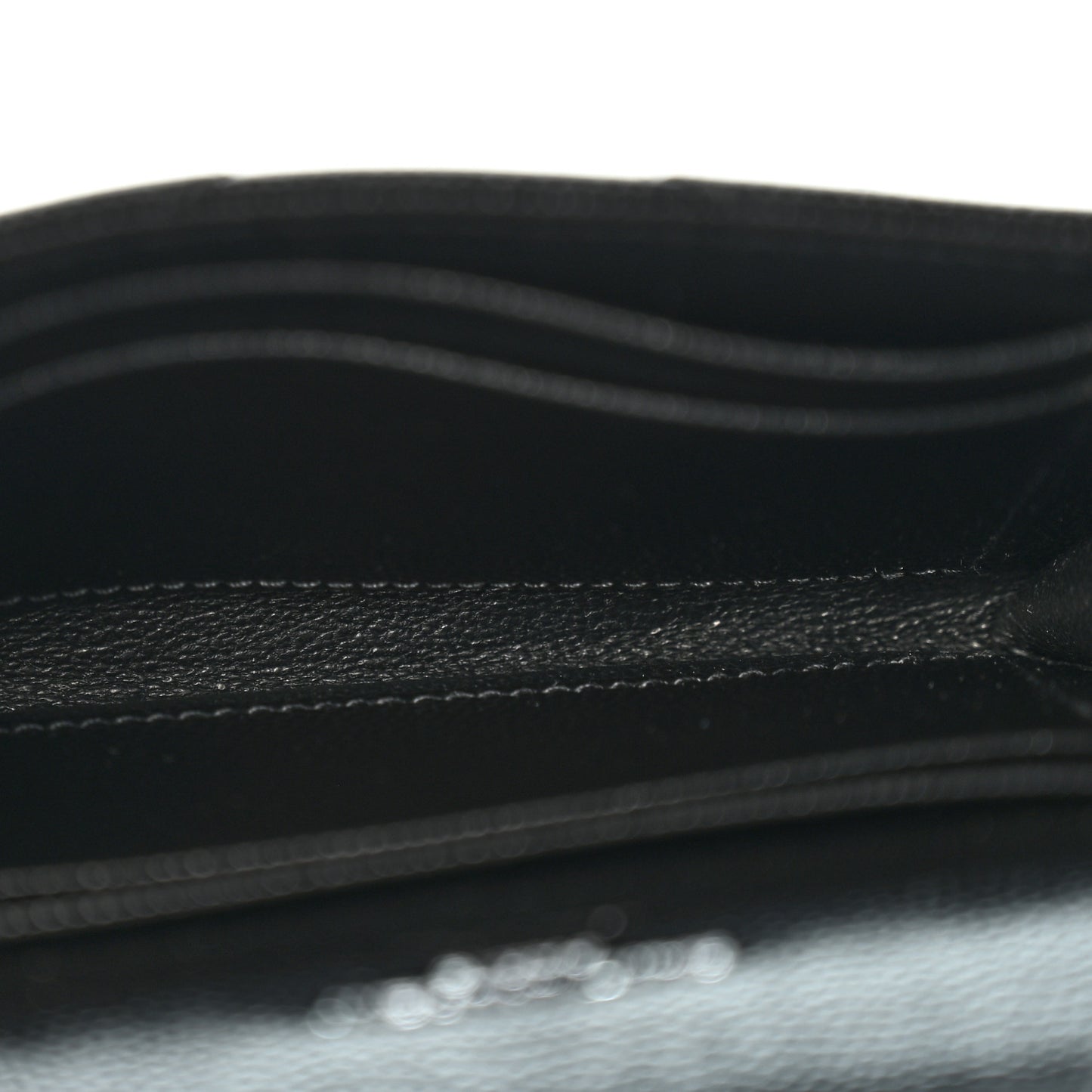 Grain De Poudre Matelasse Chevron Small Monogram Envelope Wallet Black