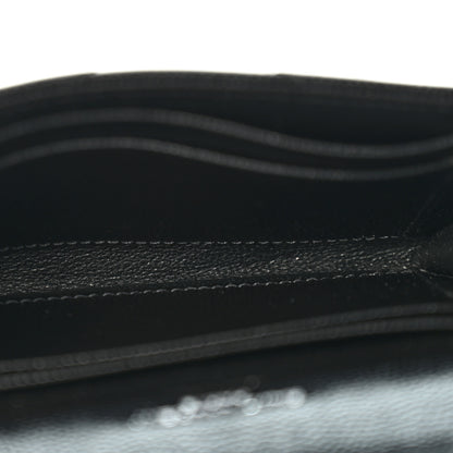 Saint Laurent Grain De Poudre Matelasse Chevron Small Monogram Envelope Wallet Black 5 of 10
