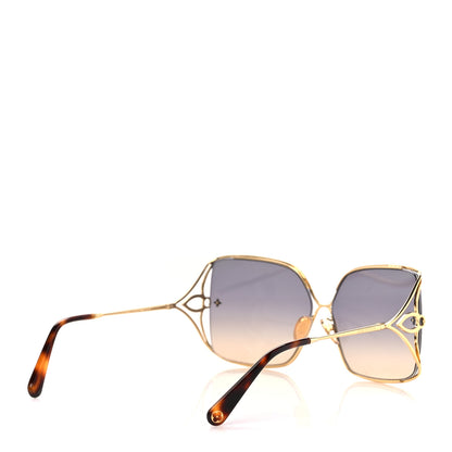 Louis Vuitton Metal LV Petal Square Sunglasses Z1629U Gold Blue 4 of 8
