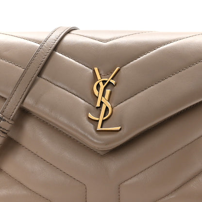 Saint Laurent Calfskin Y Quilted Monogram Toy Loulou Crossbody Bag Dark Beige 8 of 10