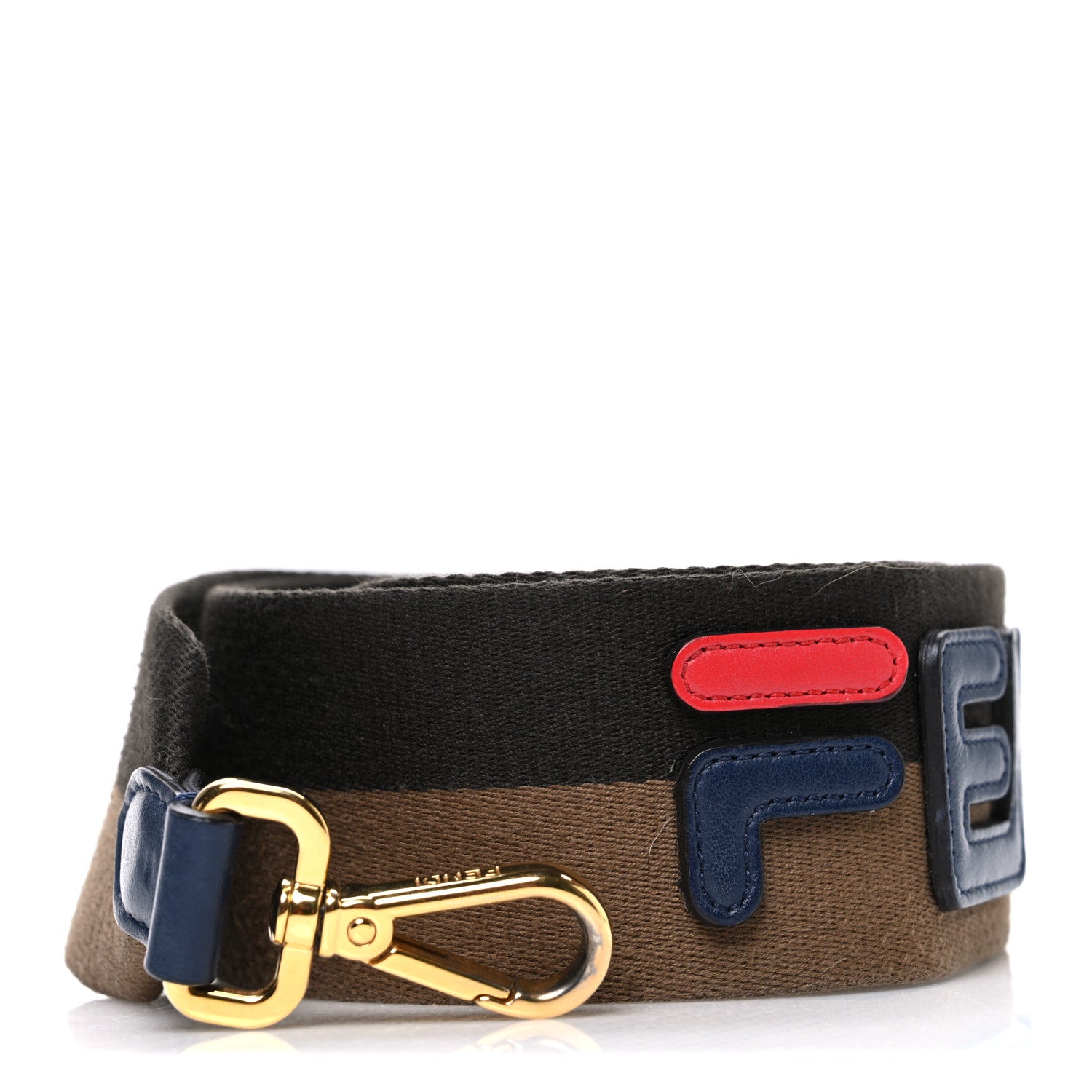 Fendi X FILA Canvas Calfskin Mania Strap You Brown 1827954