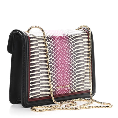 Bulgari Calfskin Elaphe Serpenti Forever Crossbody Bag Ruby Wine Black Multicolor 3 of 8
