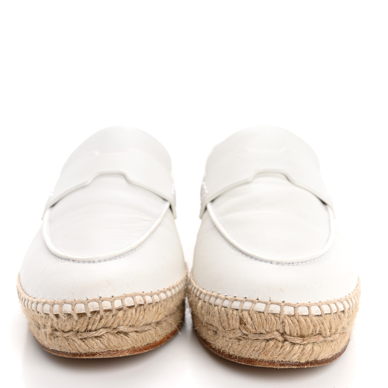 Hermes Calfskin Womens Trip Espadrilles 39 White 3 of 14