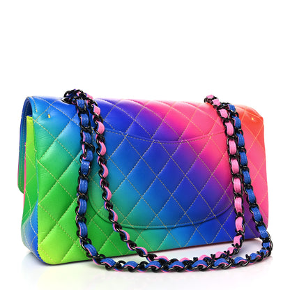Chanel Calfskin Quilted Medium Rainbow Double Flap Multicolor 3 of 10