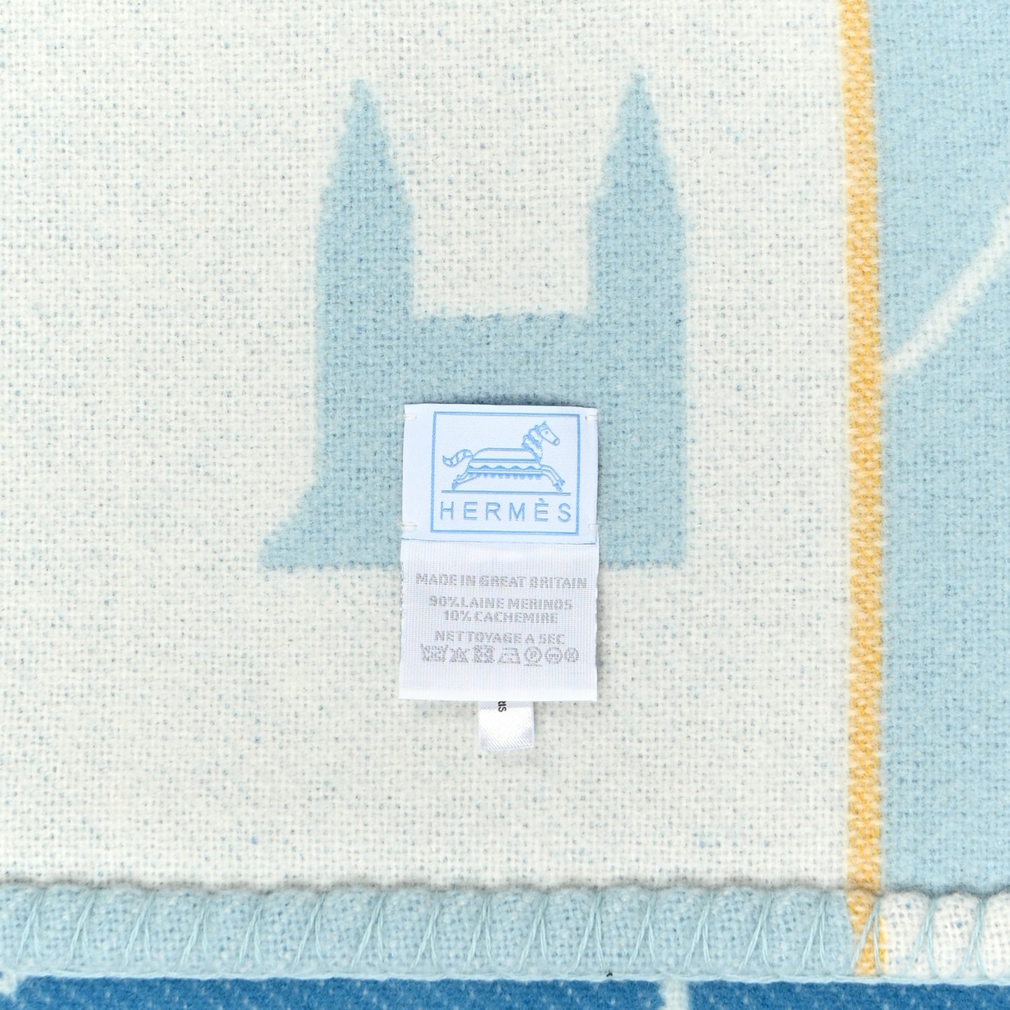 Wool Cashmere Avalon Epopee Blanket Bleu Paon Celadon