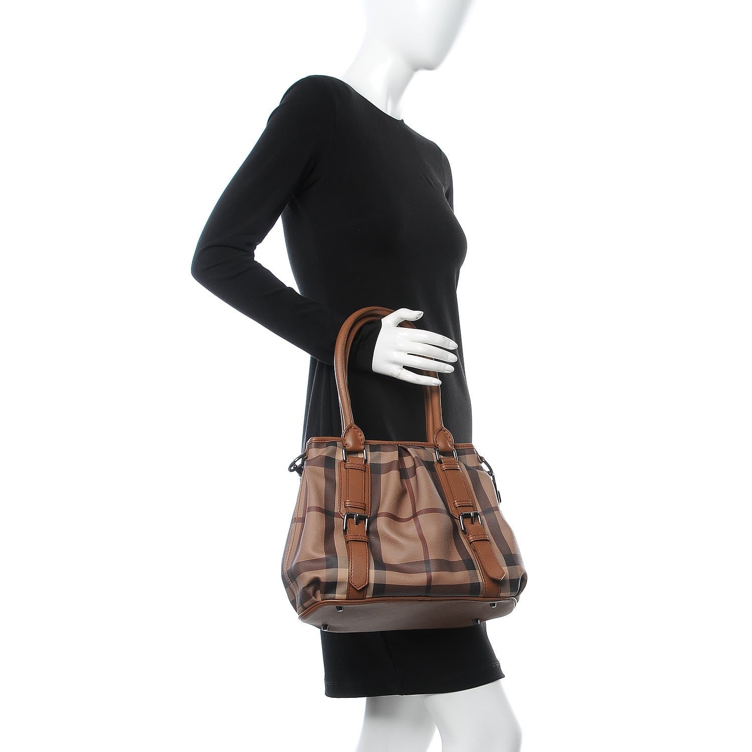 Burberry Smoked Check Small Northfield Tote Brown 2 of 7