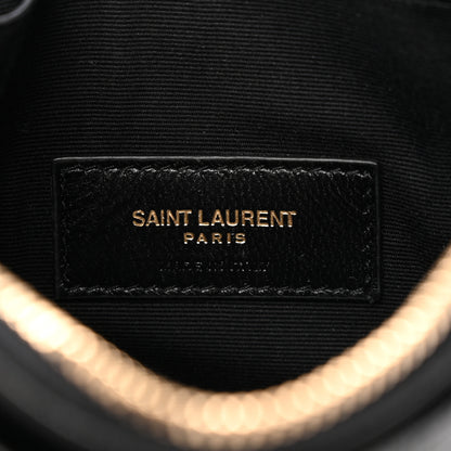 Saint Laurent Grain De Poudre Chevron Monogram Bill Pouch Black 6 of 8