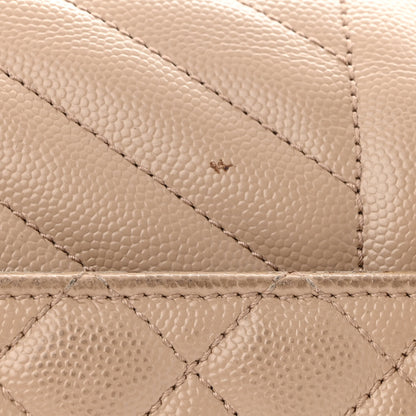 Saint Laurent Grain De Poudre Textured Mixed Matelasse Medium Triquilt Monogram Satchel Dark Beige 11 of 13