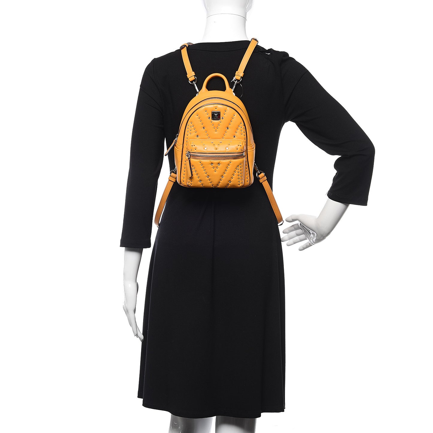 Lambskin Diamond Disco Mini Stark Backpack Yellow